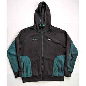 Puma Mercedes AMG Petronas Hoodie Mens Large Formula One Team Black Green Jacket